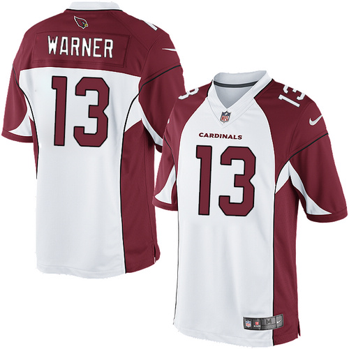 Men's Limited Kurt Warner Nike Jersey White Road - #13 NFL Arizona Cardinals